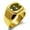 Gold, variant on Stainless Steel Letter I Initial 3D Cube Box Monogram Engraved Engraved Square Flat Top Biker Style Polished Signet Ring