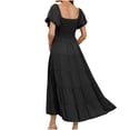 thumbnail image 4 of FcBaudy Robe à Manches Courtes à Encolure Carrée, Robes d'Été pour Femmes, Robes pour Femmes Robe Décontractée Confortable à Manches Courtes à Encolure Carrée Robe Robe Sans Manches Robe Courte Robe Femme, 4 of 4