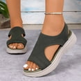 thumbnail image 4 of Women's Soft Sole Orthopedic Sandals, Lightweight Casual Open Toe Sport Sandals Women Summer Dressy Comfortable Platform Wedge Breathable Slip On Walking Tennis Shoes, 43, 4 of 8