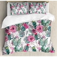 thumbnail image 3 of Cactus Duvet Cover Set Twin Size, Cactuses with Spring Blooms Twigs and Arrows Composition Boho Chic Vintage Flora, Decorative 2 Piece Bedding Set with 1 Pillow Sham, Multicolor, by Ambesonne, 3 of 3
