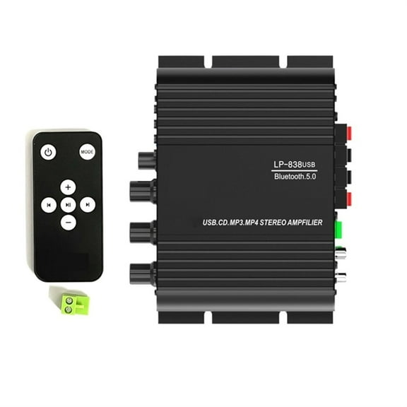 Car Power Amplifier 38W X 2R/L Stereo 50W Subwoofer Amplifier Hi-Fi Integrated Mini Speaker Amp Receiver 12V ,Bass Boost