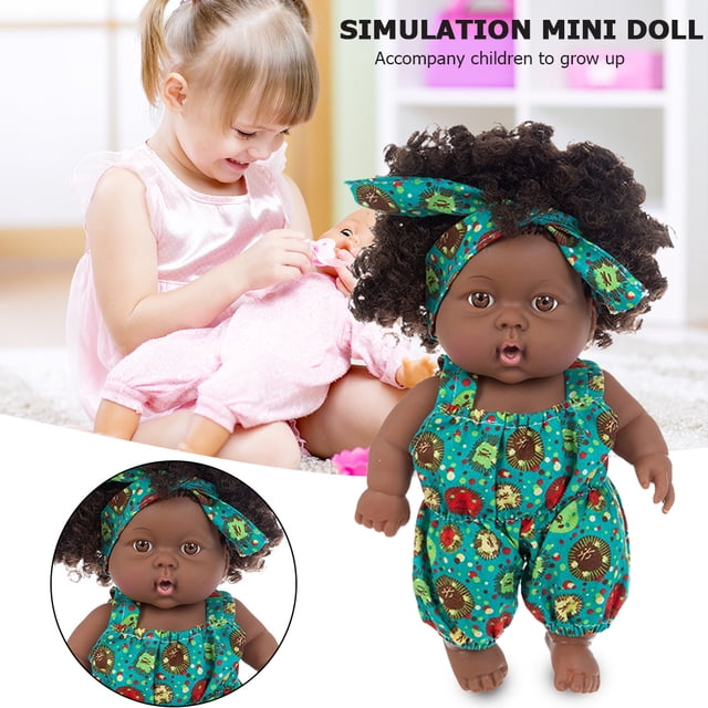 Reborn Black Baby Doll Vinilo para niños pequeños con ojos grandes Juguete realista para bebés Regalo para niños Tmvgtek juguetes de los niños