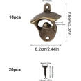 thumbnail image 2 of 10pcs Bottle Opener Wall Mounted Beer, Soda, Wine Opener for Cafe, Bars, Restaurant, Kitchen (Bronze), 2 of 4
