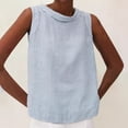 thumbnail image 2 of Puliio Womens Vest Tops Solid Color Round Neck Casual Sleeveless Top T Shirt Sumemr Loose Minimalist Versatile Female Camisole Tops, 2 of 6