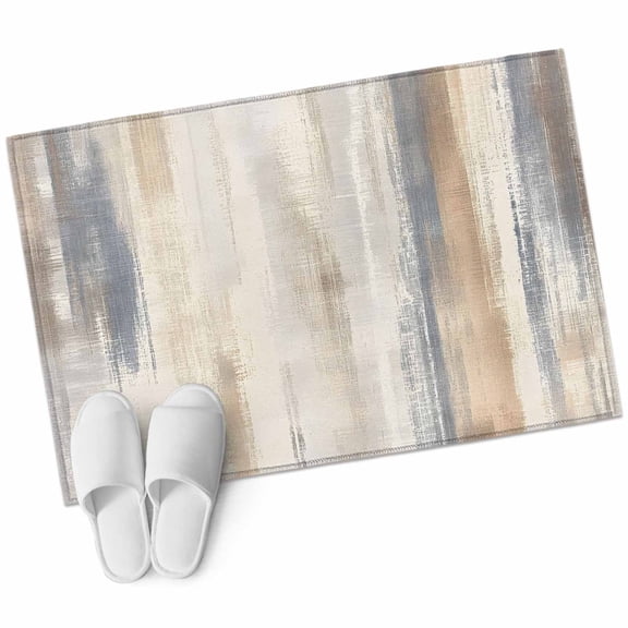 Beige Grey Entryway Rug 2x3 Area Rug Washable Indoor Doormat Small Bathroom Rugs Low Pile Accent Throw Rugs Abstract Mottled Art Retro Modern Painting Floor Carpet for Kitchen Bedroom Entrance