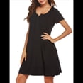 thumbnail image 1 of Camisones para Mujer, de Corta, con Bolsillos y Estampado Floral. Negro M, 1 of 5