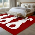 thumbnail image 5 of 5x8 Area Rugs for Living Room, Easter Bunny Non Slip Area Rugs for Kitchen Bedroom Entryway, Cute Rabbit Family Vintage Red Abstract Washable Carpet Runner Rug Floor Mats for Bedroom Home Decor, 5 of 9