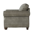 thumbnail image 2 of Leinster Upholstered Nailhead Lounge Chair, Faux Leather, Stone Gray, 2 of 4