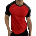 thumbnail image 1 of Pack De Playeras Para Hombre Camisa Navideña De Otoño E Invierno Para Hombre Camisa Superior Con Estampado De Árbol De Navidad En Capas Y Empalme De Colores Mixtos, 1 of 5