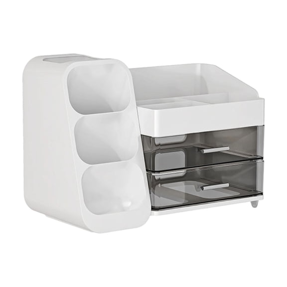 Yiran Desktop Vanity Cosmetic & Jewelry Storage Organizer, White, 1 Pack