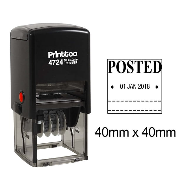 Printtoo Office Document Stationery Dater Stamp Self Inking With Posted Text Date Rubber Stamp-Black