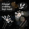 thumbnail image 4 of 5 Pieces Wedding Hair Comb Bridal Hair Pins Crystal Pearl Hair Accessories Rhinestone Flower Hair Piece for Wedding Bride Women(Gold,Classic Style), 4 of 4