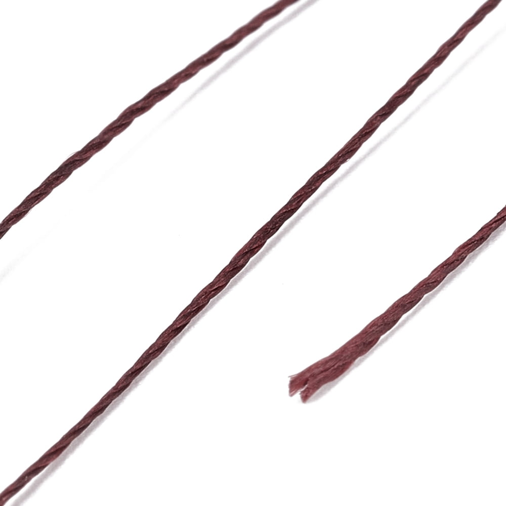 10Roll Round Waxed Polyester Thread String Micro Macrame Cord Twisted Cord for Leather Sewing Stitching Brown 0.3~0.4mm about 174.98 Yards(160m)/Roll