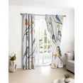 thumbnail image 3 of Tree Bird Blackout Curtains for Bedroom/Living Room, Thermal Insulated Kitchen Curtains, Spring Watercolor Leaf Branch Watercolor Grommet Darkening Window Treatment Drapes 52"x84"x2, 3 of 8
