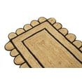 thumbnail image 5 of GRUHUM Scalloped Jute Area Rug 2'6"x8' ft Runner Natural Base Black Trim Handwoven Runner Boho Soft Braided Farmhouse Jute Runner Rug Indoor EcoFriendly Livingroom Bedroom Kitchen Hallways Enterways, 5 of 9