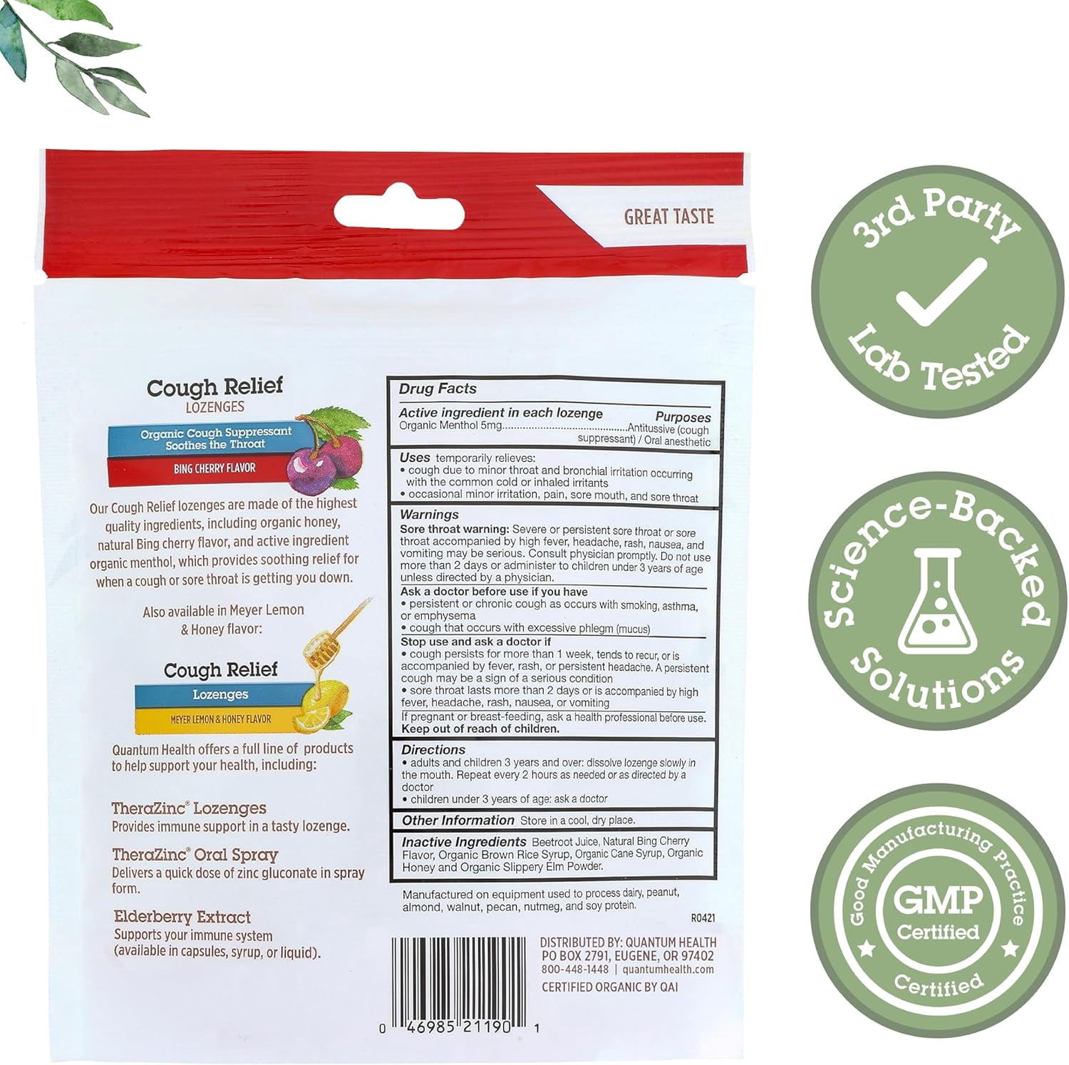 (Pack Of 6) Quantum Lozenges CGH Relief Cherry 18 Each