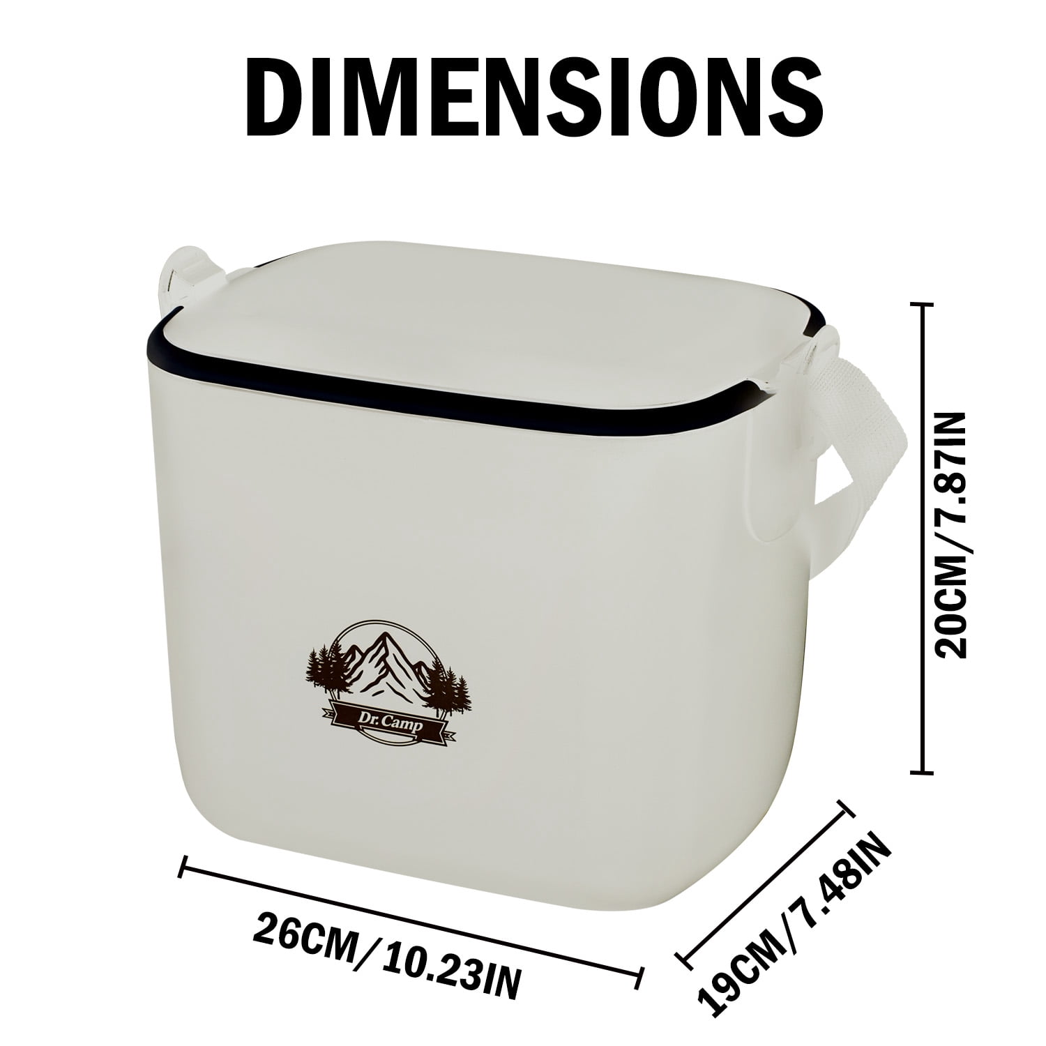Vivicreate Portable Insulated Cooler Box with Adjustable Shoulder Strap, Small Hard Ice Chest for Camping, Picnic, Beach, Travel, Outdoor Food and Drink Storage