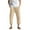 Khaki, variant on lmcalzta Mens Linen Capris Plus Size Elastic Waisted Casual Pants with Pockets Beach Summer Trousers