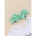 thumbnail image 6 of Aojekbee Baby Girls 3Pcs Summer Outfit Short Sleeve Chicken Print Romper + Shorts + Headband Set Farm Clothes, 6 of 10