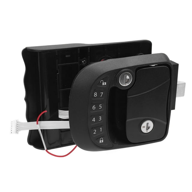 Serrure Télécommandée d'Entrée Sans Clé pour VR, Remorques, Autocaravanes, Loquet de Porte à Clavier en Alliage de Zinc, Compacte, Noire