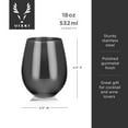 thumbnail image 4 of Viski Gunmetal Stainless Steel Wine Glasses, Birthday Gifts, 18oz Set of 2, 4 of 6