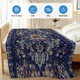 thumbnail image 4 of Navy Blue Boho Cooling Blanket,Lightweight Breathable Summer Throw Blanket with Double Sided Cold Effect,Abstract Art Ethnic Vintage Geometric Picnic Blankets Bed Sheet for Hot Sleepers 50"x60", 4 of 8