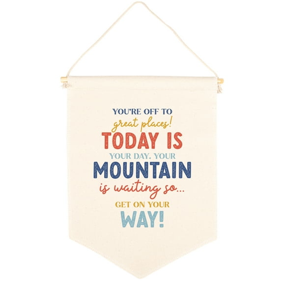 Koyal Wholesale Hanging Wall Canvas Banner, You're Off To Great Places Canvas, Nursery Wall Decoration Banner 1-Pk