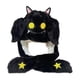 thumbnail image 2 of Gorro saltarín con orejas de peluche, divertido y móvil, cómodo y cálido, accesorio para disfraz. Negro, 2 of 6