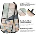thumbnail image 2 of Yayeee Double Oven Mitt Kitchen Heat Resistant Baking 35" x7" Quilted Glove, Pink Geometric, 2 of 6