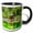 Black/White, variant on 3drose, Garden Pond Reflection, Willow Trees, Sun City Park, Beijing, China., 11oz Two-tone Black Mug