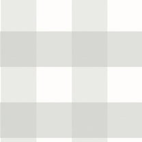 Chesapeake Amos Light Grey Gingham Prepasted Non Woven Blend Wallpaper, 20.5-in by 33-ft, 56.4 sq. ft.