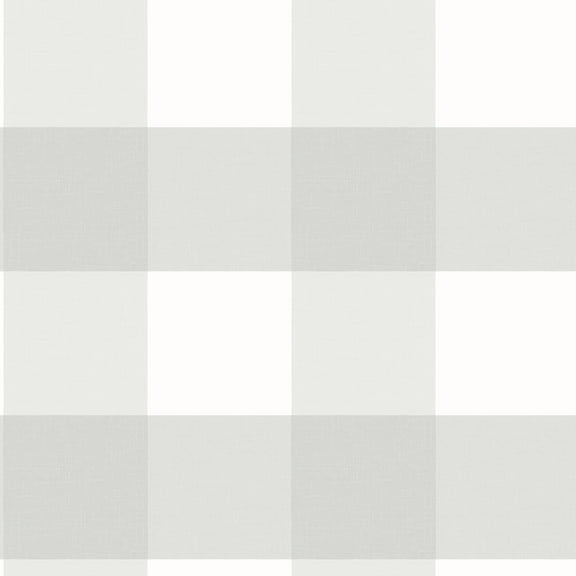 Chesapeake Amos Light Grey Gingham Prepasted Non Woven Blend Wallpaper, 20.5-in by 33-ft, 56.4 sq. ft.
