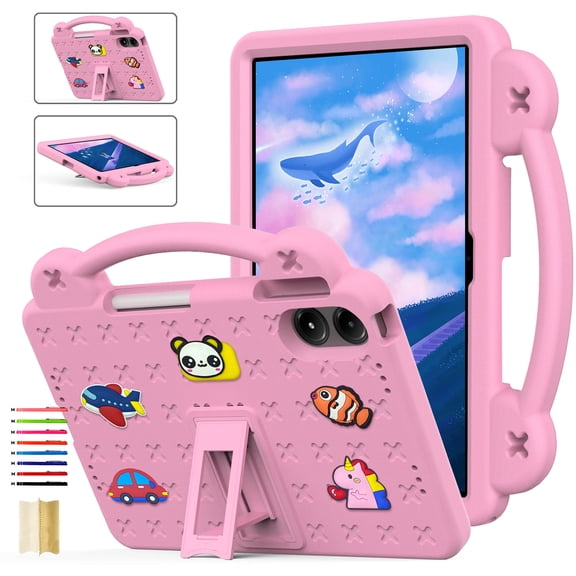 Kids Cover Case for Onn 12.1 Inch Pro Tablet 2024 (100146663), EVA Dropproof Handle Kids Friendly Rugged Lightweight Child Case for Onn 12.1 Inch Pro Tablet 2024, Pink