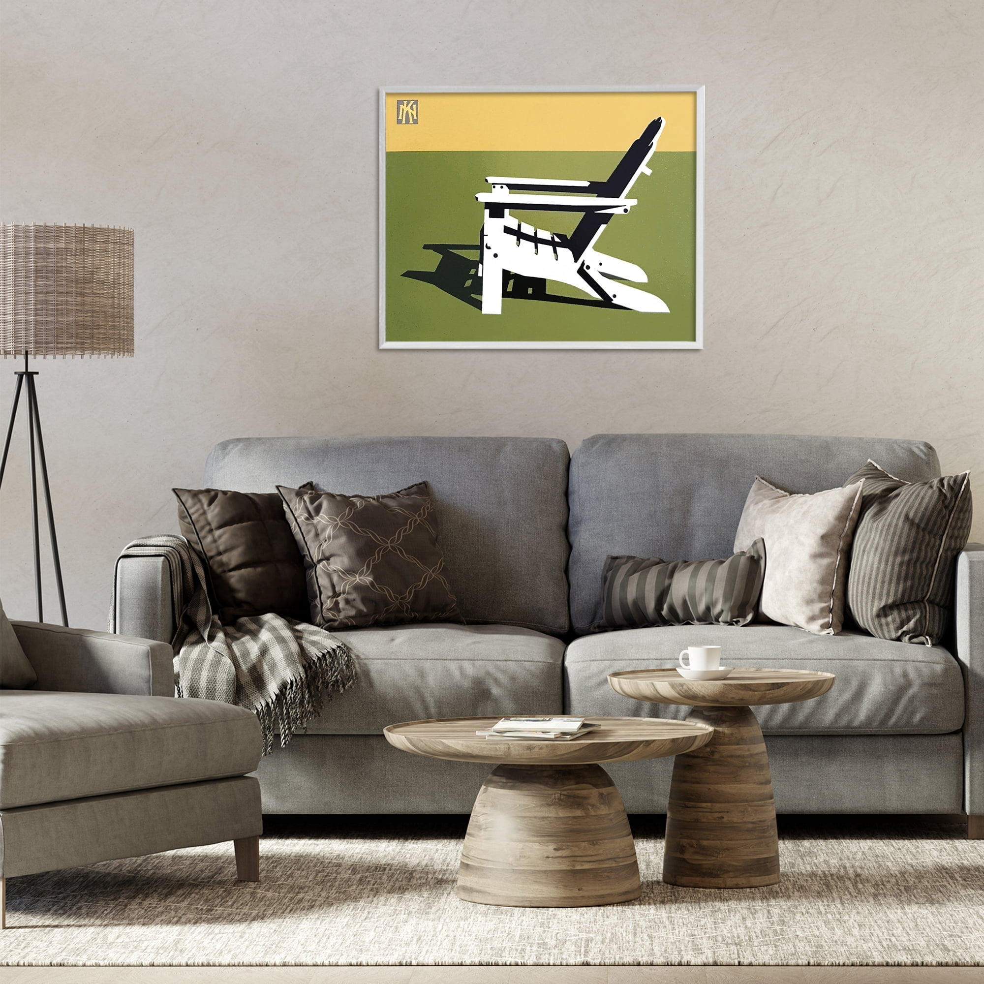 Stupell Industries Minimal Sunlit Lounge Chair White Framed Giclee Art, design by Jadei Graphics