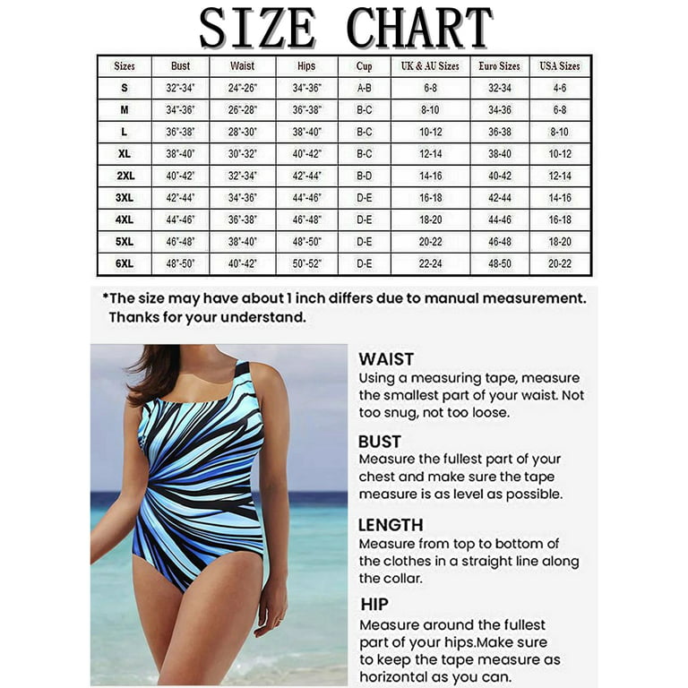 CUE AIR Women's Plus Size One Piece Swimsuit Swimming Costume Padded  Bathing Suit