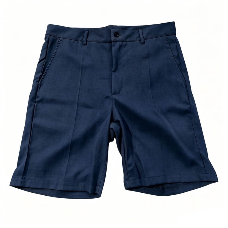 slim fit dress shorts Men's Slim-Fit 7" Linen-Blend Short Taupe Herringbone Regular Size 34