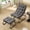 Grey, variant on CQSXDA Patio Lounge Chair with Foot Stool and Cushion, Steel Frame, Indoor Outdoor Use, Beige