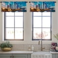 thumbnail image 4 of LALILO Kitchen Curtain Valance Skyline City Sunset Rod Pocket Window Curtain 52"x 18" Set of 2, 4 of 6