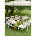 thumbnail image 3 of Outdoor Tablecloth with Umbrella Hole and Zipper, Easter Bunny Rectangle Table Cloth 60x120 Inch Waterproof Tablecloth, Spring Easter Eggs Floral White Black Plaid Picnic Table Cover for Patio, 3 of 7