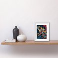 thumbnail image 2 of Frog Portrait Acrylic Painting Colourful Psychedelic Patterns Aquatic Animal Modern Pop Art Artwork Framed Wall Art Print 9X7 Inch, 2 of 5