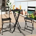 thumbnail image 3 of Ataucjin 3-Piece Outdoor Bistro Set, Folding Patio Bistro Sets with 1 Table and 2 Chairs, Metal Frame Bistro Table and Chairs Set of 2 for Small Space, Indoor, Outdoor, Porch, Lawn, Balcony, 3 of 8