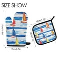 thumbnail image 2 of Yayeee Oven Mitts and Pot Holder Set of 2 Heat Resistant Kitchen Gloves Baking Hot Pad, Orange Sailboats, 2 of 5