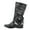Black, variant on Fall Boots For Women 2023 Pumps High Heel Rubber Slip-On Boots For Women Knee High Black 42(US:9)