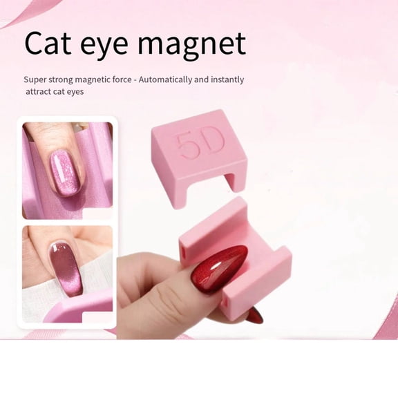 5D Cat Eye Nail Magnet, Strong Magnetic U-Shaped Nail Art Tool for Creating Vivid 3D Cat Eye Effects with Cat Eye Gel Polish, Portable Manicure Tool for Home & Salon Use