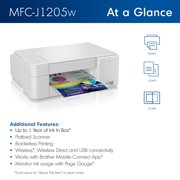 Brother MFC-J1205W INKvestment Wireless Multi-Function Three-in-one Color Inkjet Printer