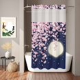 thumbnail image 2 of No Hook Shower Curtain, Cherry Blossoms Shower Curtains for Bathroom with See Through Top Window, Modern Art Moonlight Farmhouse Waterproof & Washable Bath Curtain Stand Up Stall 36"x72", 2 of 9
