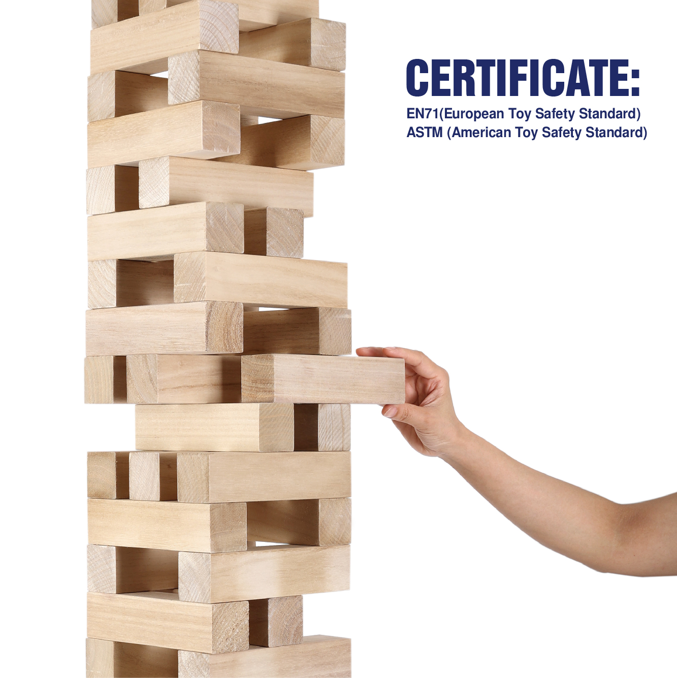 Fugocen Wooden Stacking Tower Game, 51 Pieces photo 4