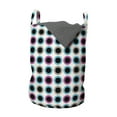 thumbnail image 1 of Geometrical Laundry Bag, Colorful Weathered Repeated Plenitude Polka Spots Dots Nested Circles Artwork, Basket with Handles Drawstring Closure for Laundromats, 13" x 19", Multicolor, by Ambesonne, 1 of 4