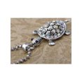 thumbnail image 4 of Tiny Tortoise Clear Aurora Borealis Crystal Rhinestone Turtle Pendant Necklace, 4 of 5
