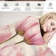 thumbnail image 3 of Pratyus Pink Flowers Throw Blanket for Sofa Couch Cozy Flannel Travel Outdoor Blanket All Seasons Lightweight Blanket 60x80in, 3 of 6